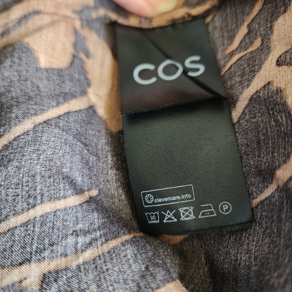 COS Black and Brown Floral Midi Shirt Dress - Picture 9 of 14
